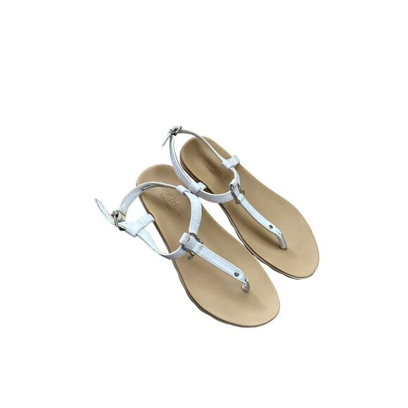 Sperry Top-Sider Saltwater Buckle Sandals 6M White Leather Thong Sandals 6M - Picture 2 of 7